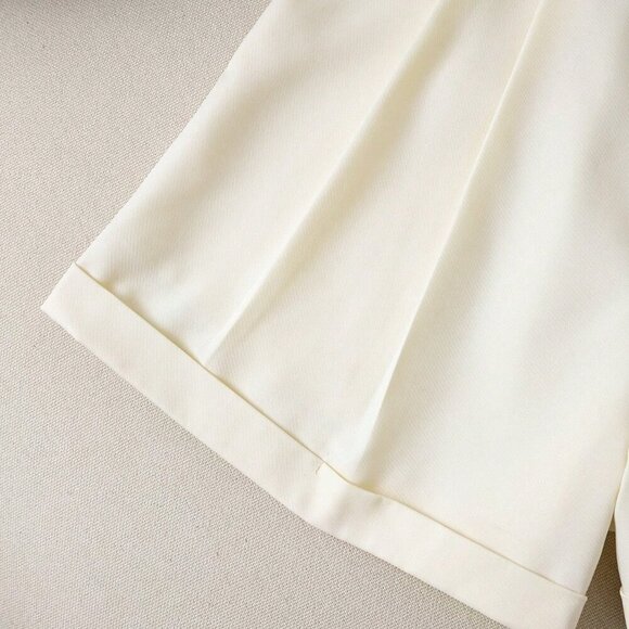 Apricot Elegant Women's Plain Color Blazer, Vest And Shorts Set - Picture 7 of 8